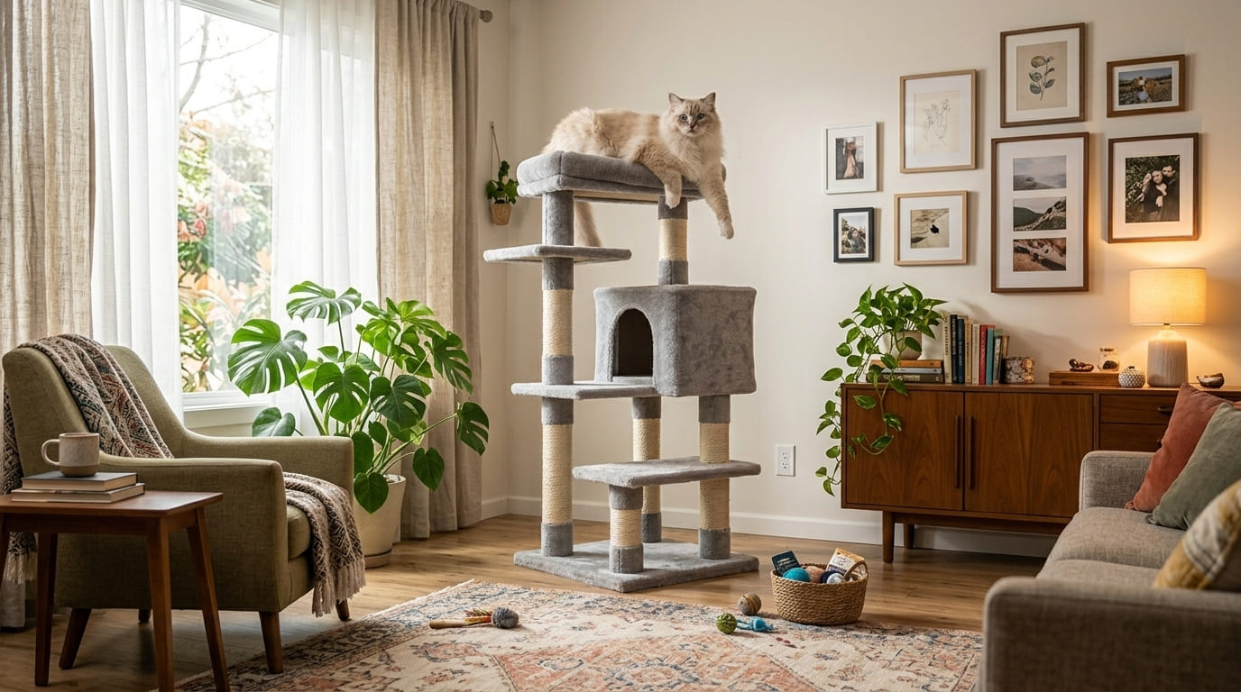 Best cat tree with cat resting on top perch